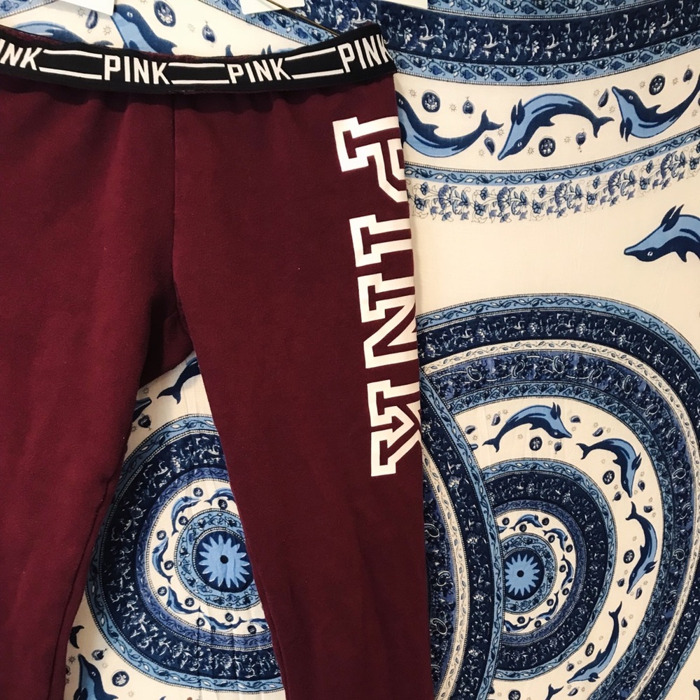 MAROON VICTORIA SECRET PINK SWEATPANTS